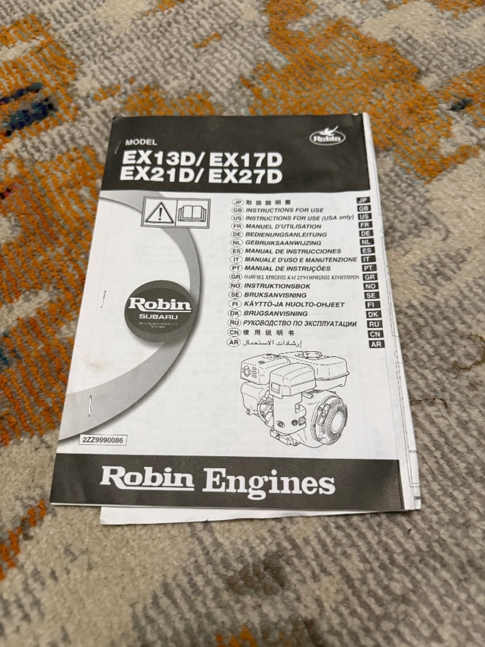 Robin Subaru Engines Model EX13D EX17D EX21D EX27D Instruction Manual Sept. 2004